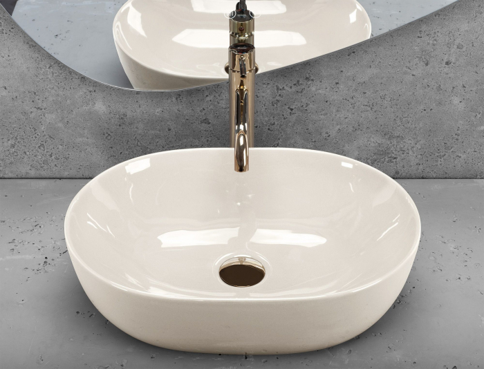 Lavoar pe blat crem lucios, oval,  Rea Lisa [3]