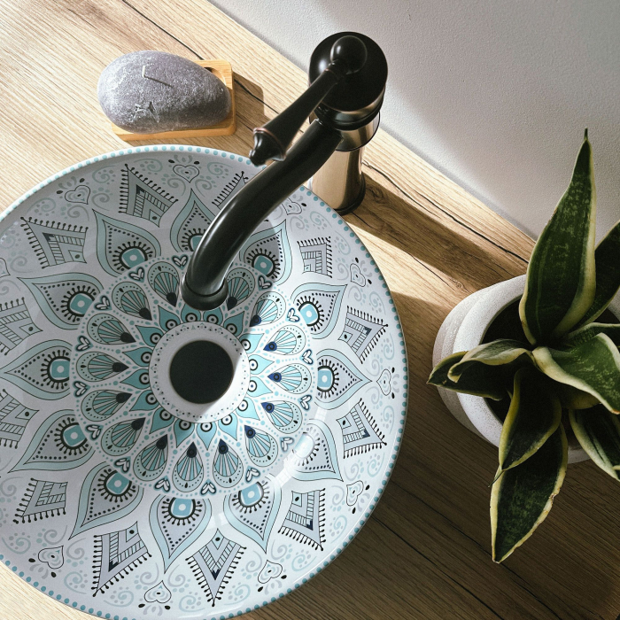Lavoar pe blat cu model oriental, rotund 40 cm, Rea Mandala [2]