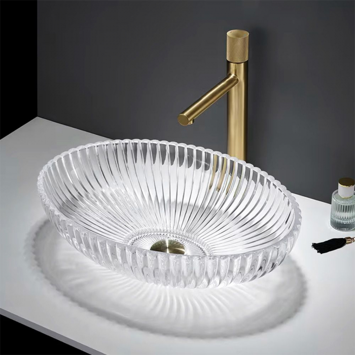 Lavoar pe blat transparent 51 cm, oval, Rea Nicole [1]
