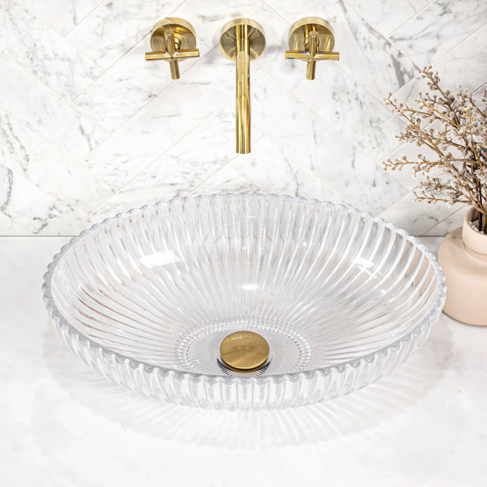 Lavoar pe blat transparent 51 cm, oval, Rea Nicole [5]