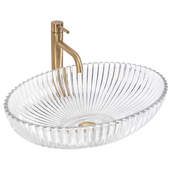 Lavoar pe blat transparent 51 cm, oval, Rea Nicole [2]