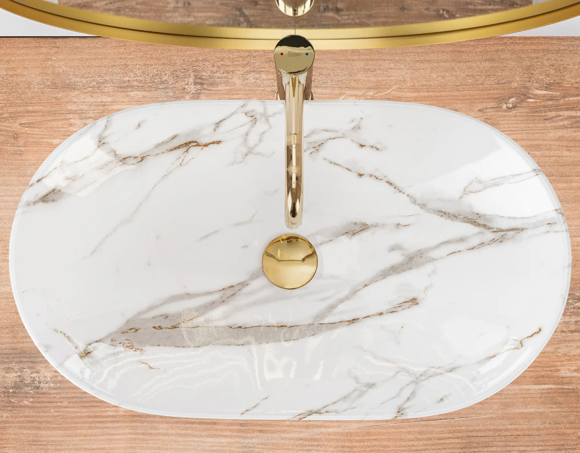 Lavoar oval Rea Royal,  imitație piatră, 62,5 x 36 cm [2]