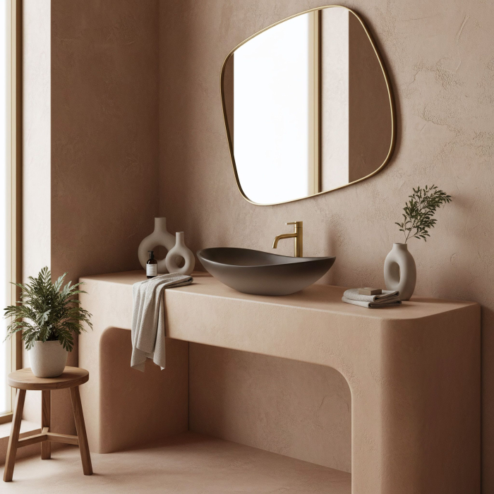 Lavoar baie 62x36 cm, maro mat, oval, Rea Royal Ombre [5]