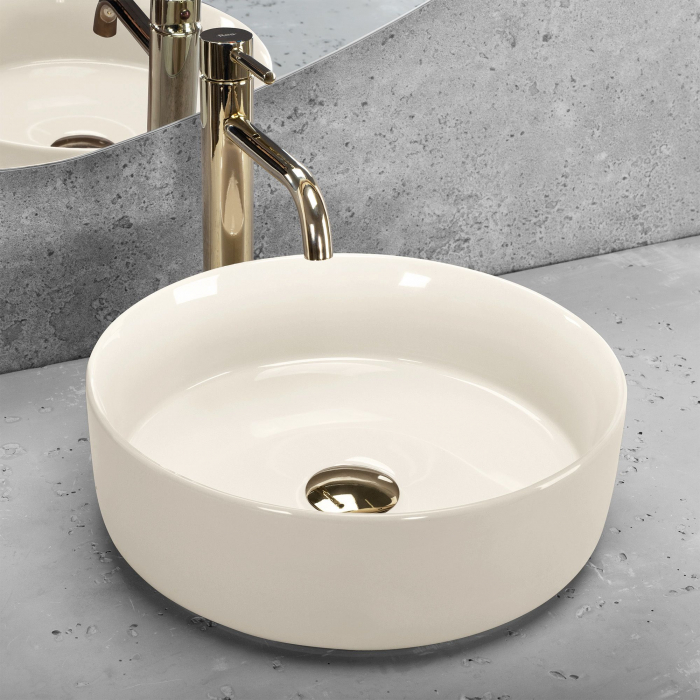 Lavoar pe blat crem lucios, rotund 36 cm, Rea Sami [2]