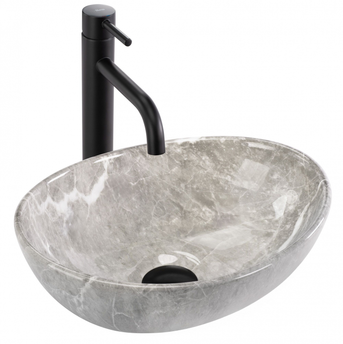Lavoar pe blat, imitatie piatra, oval, Rea Sofia Mini [1]