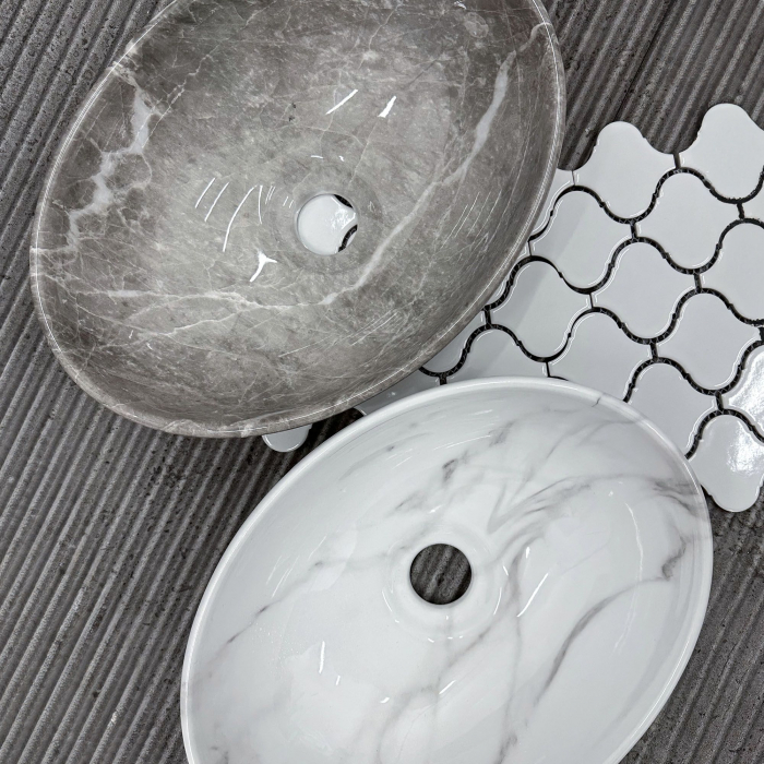 Lavoar pe blat, imitatie piatra, oval, Rea Sofia Mini [5]