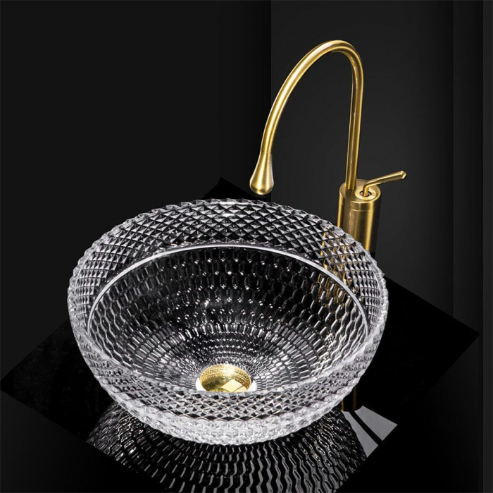 Lavoar pe blat transparent 40 cm, rotund, Rea Sue [1]