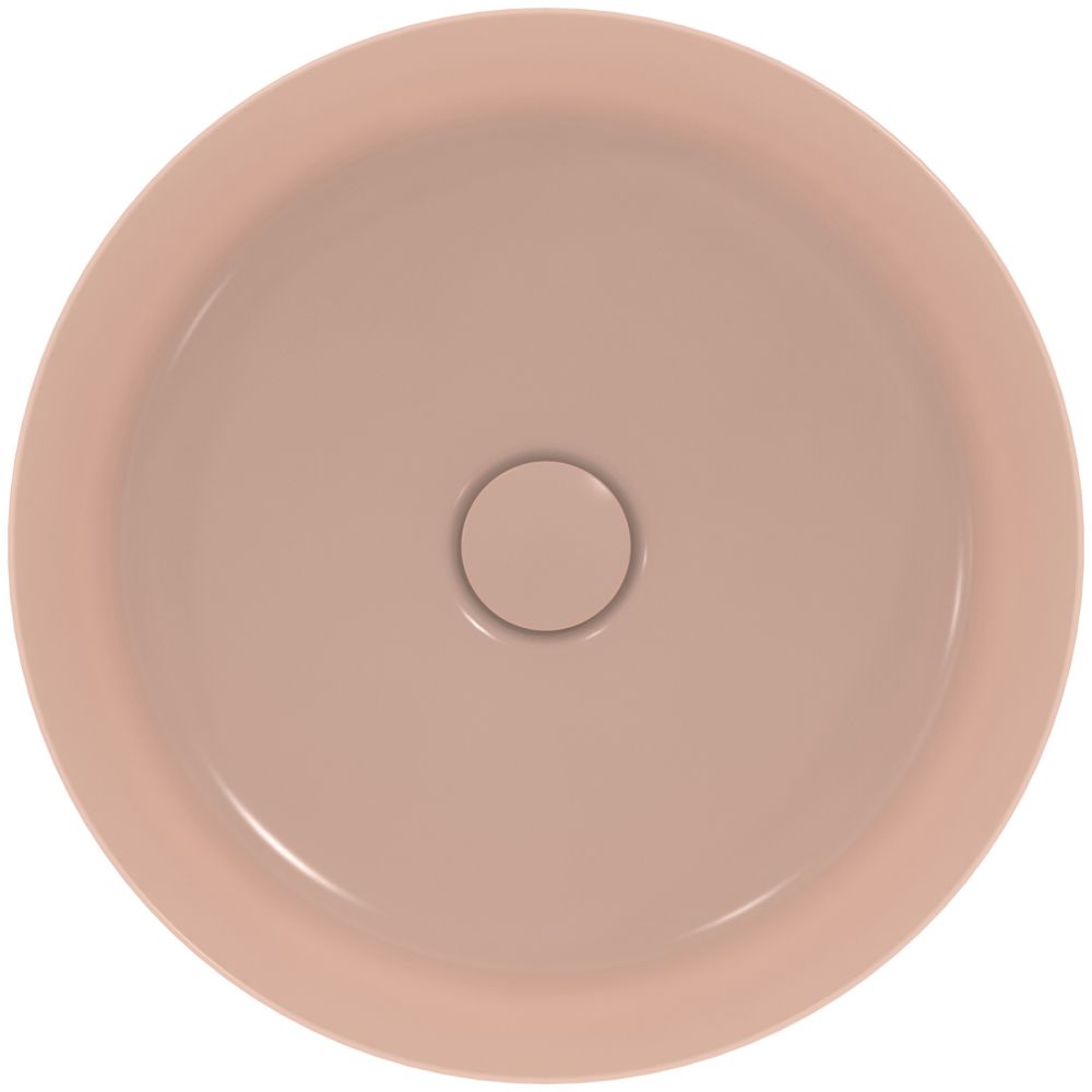Lavoar pe blat roz lucios 40 cm, rotund, fara preaplin, Ideal Standard Ipalyss [3]