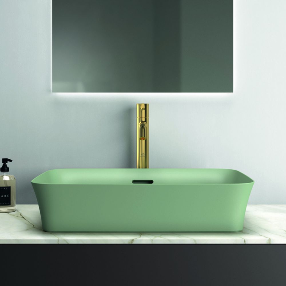 Lavoar pe blat verde lucios 55 cm, dreptunghiular, cu preaplin, Ideal Standard Ipalyss [5]