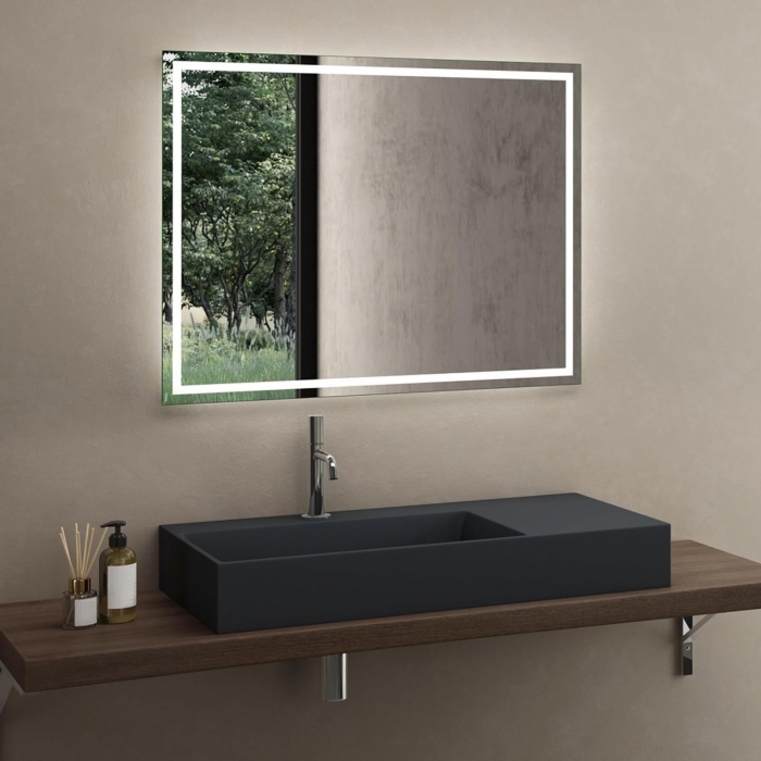Lavoar gri mat 75 cm, montare pe blat sau suspendat, dreptunghiular, Rea Archi [1]