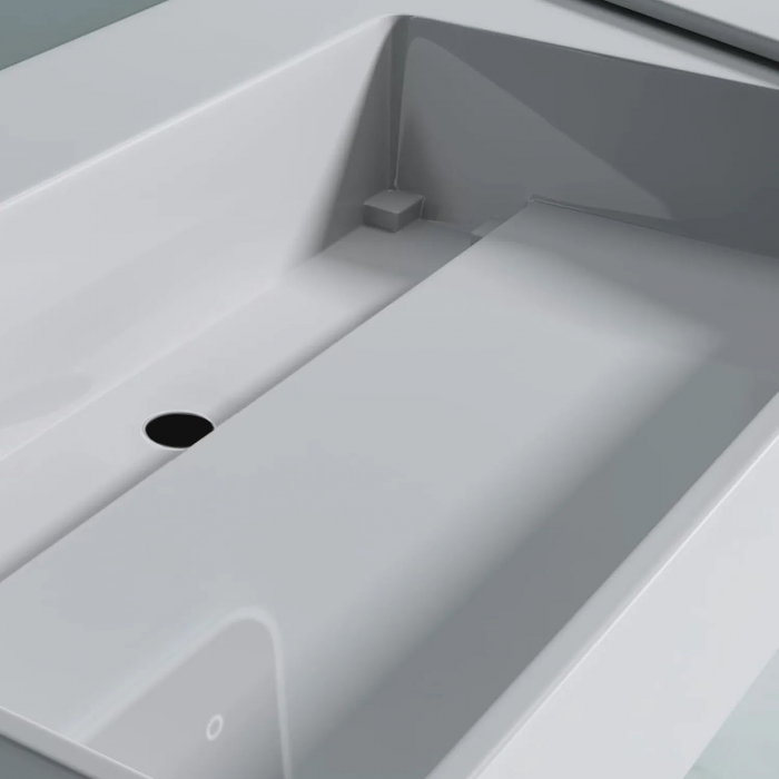 Lavoar alb lucios 75 cm, montare pe blat sau suspendat, dreptunghiular, Rea Archi [5]