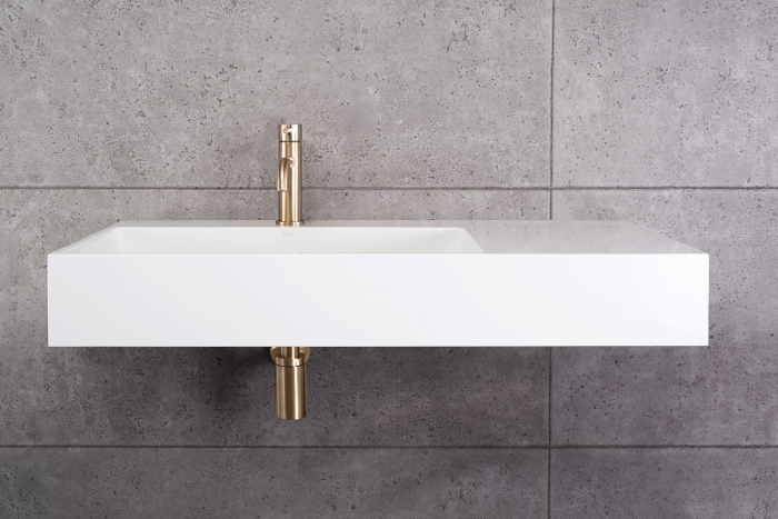 Lavoar alb lucios 75 cm, montare pe blat sau suspendat, dreptunghiular, Rea Archi [4]