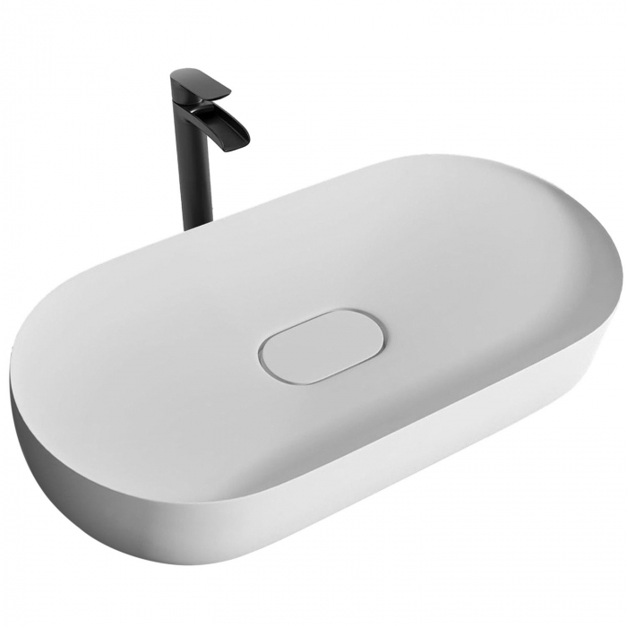 Lavoar din compozit pe blat alb, oval 71 cm, Rea Iris [8]