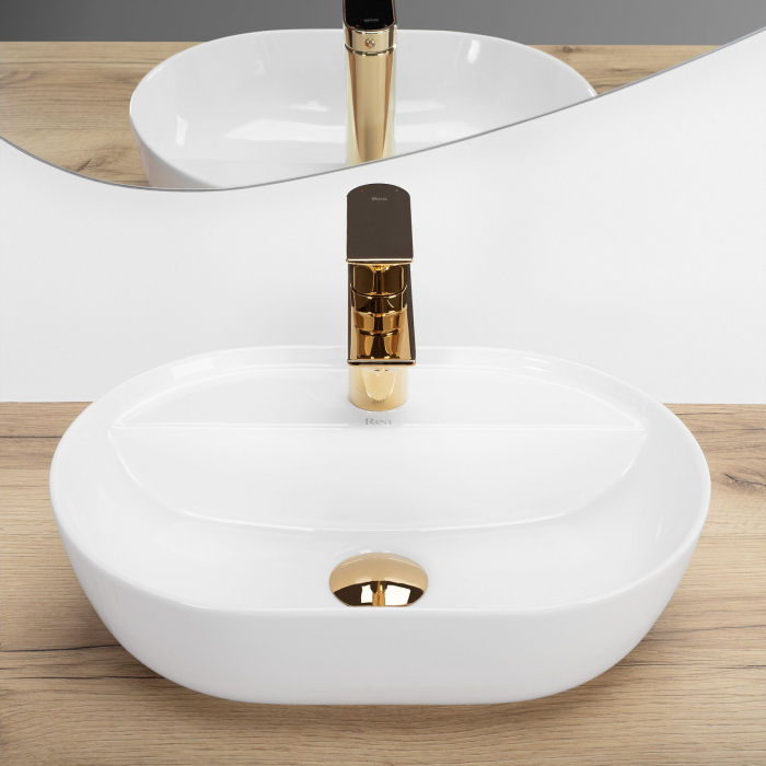 Lavoar pe blat alb lucios, oval 42cm, Rea Aura [3]