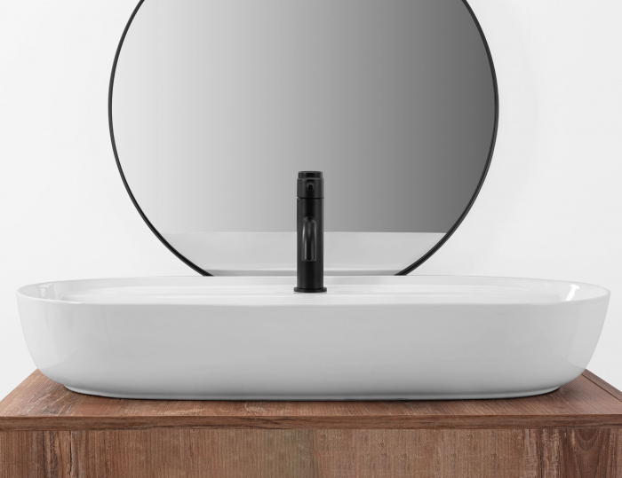 Lavoar oval Rea Aura, alb, ceramică lucioasă, 81 x 41cm [3]