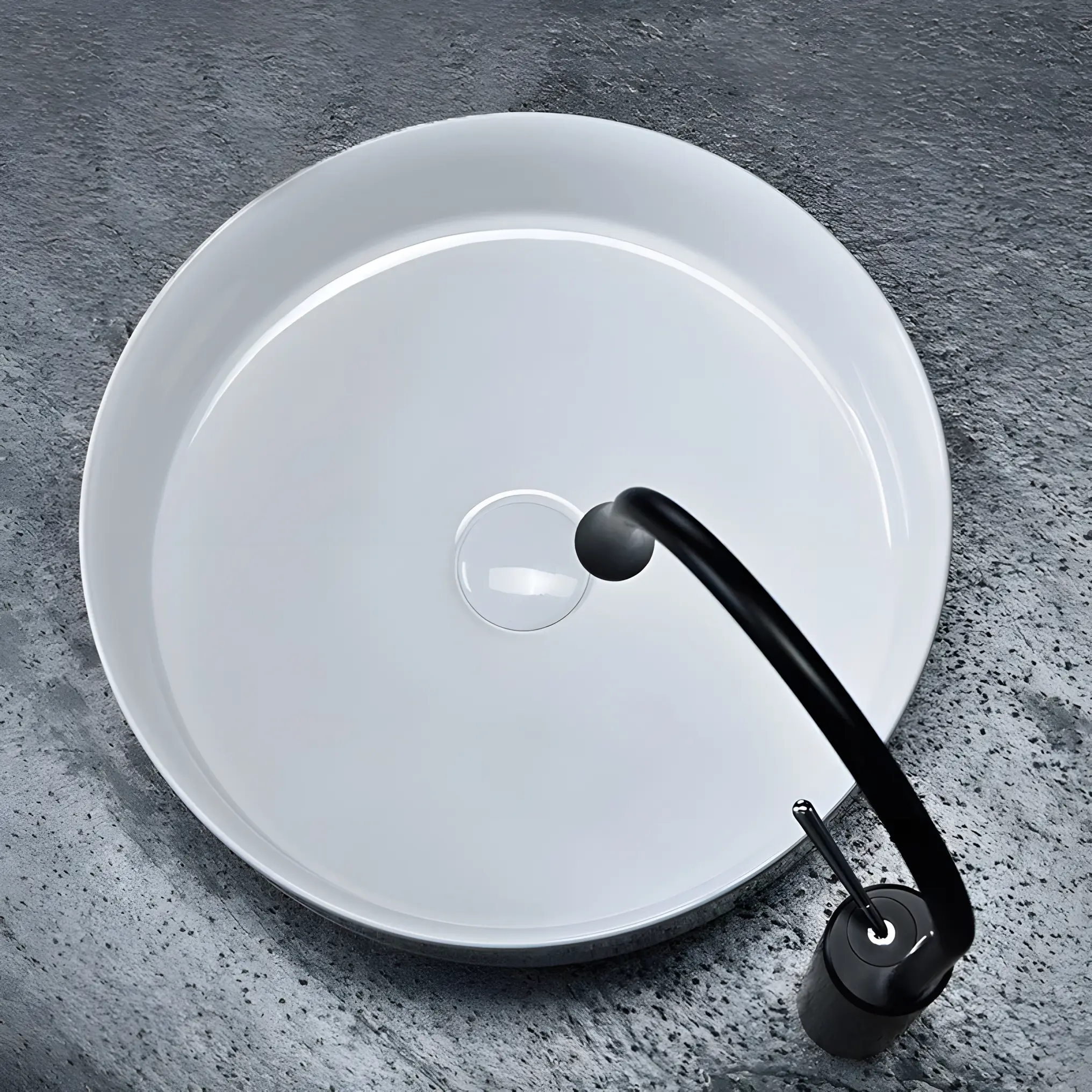 Lavoar rotund Rea Elma, alb lucios, 45 x 45 cm [2]