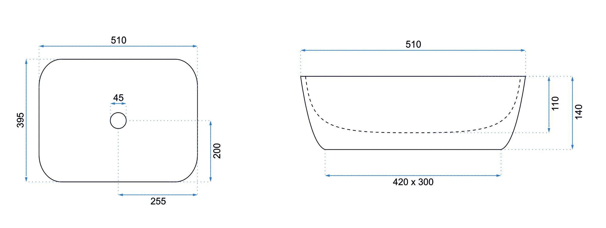 Lavoar oval Rea Freja, finisaj mat imitație piatră, 51 x 39,5 cm [5]