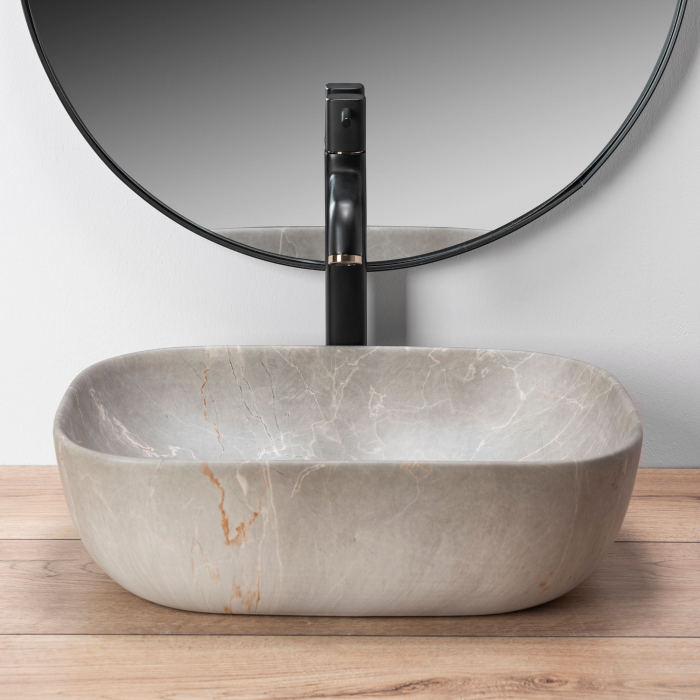 Lavoar pentru blat efect piatra 46x33 cm Rea Livia [3]