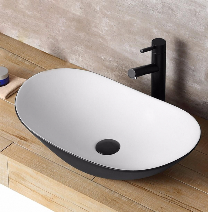Lavoar pentru blat Rea Royal Black Alb [2]