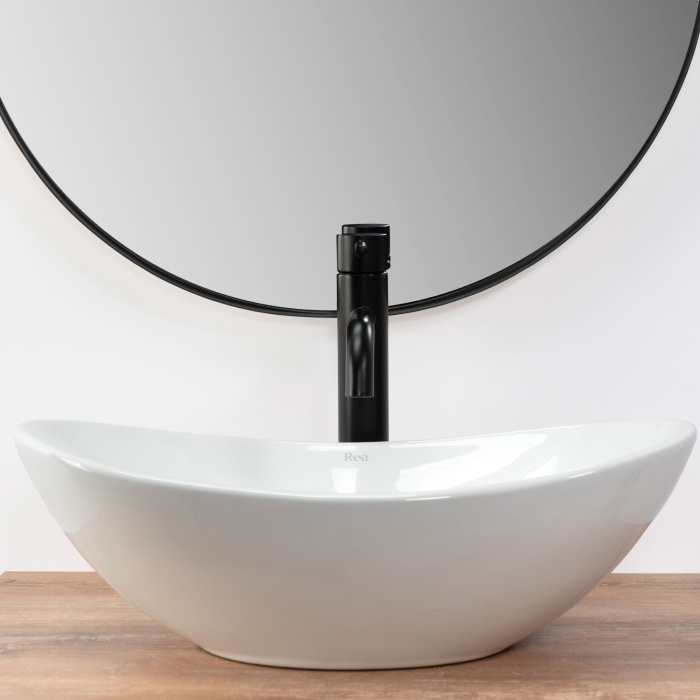 Lavoar pentru blat, alb lucios, oval, Rea Royal Mini [4]