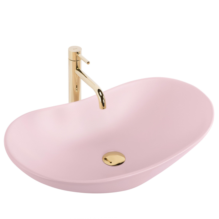 Lavoar pentru blat Rea Royal Powder Pink Matt [4]