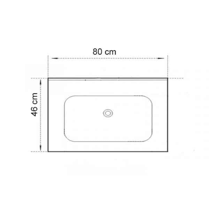 Lavoar pentru mobilier incastrat Fluminia, din ceramică, slim, alb, 80 cm [2]