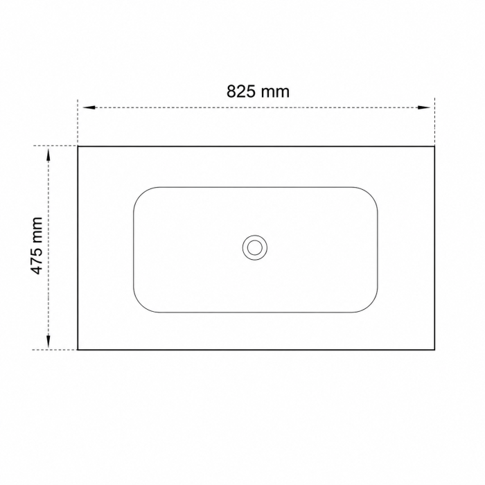Lavoar pentru mobilier incastrat Fluminia, din ceramică, slim, alb, 82 cm [2]