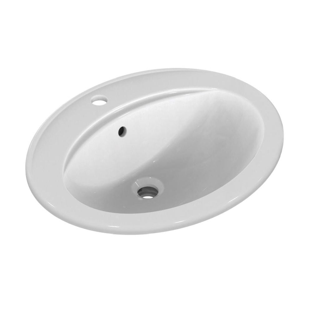 Lavoar incastrat alb 56 cm, oval, orificiu baterie si preaplin, Ideal Standard Eurovit