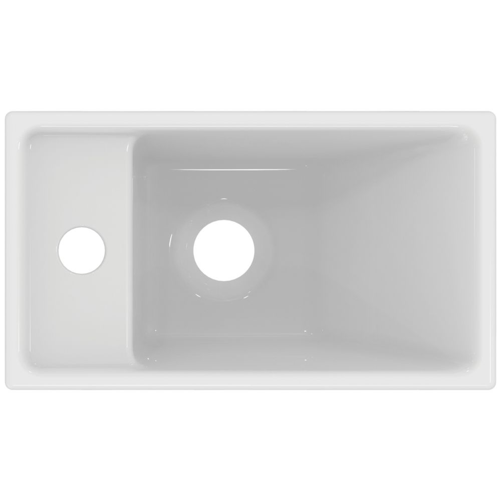 Lavoar suspendat alb 37 cm, dreptunghiular, orificiu baterie stanga, Ideal Standard Tempo [4]