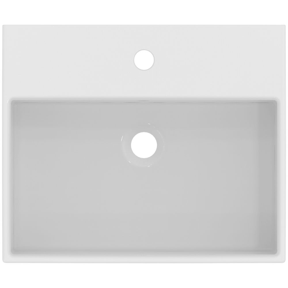 Lavoar suspendat alb 50 cm, dreptunghiular, orificiu baterie si preaplin, Ideal Standard Strada [3]