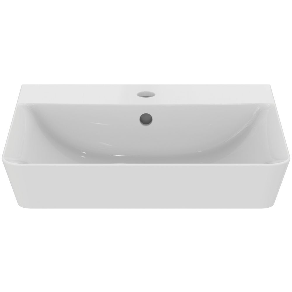Lavoar suspendat alb 50 cm, orificiu baterie si preaplin, Ideal Standard Connect Air Cube [2]