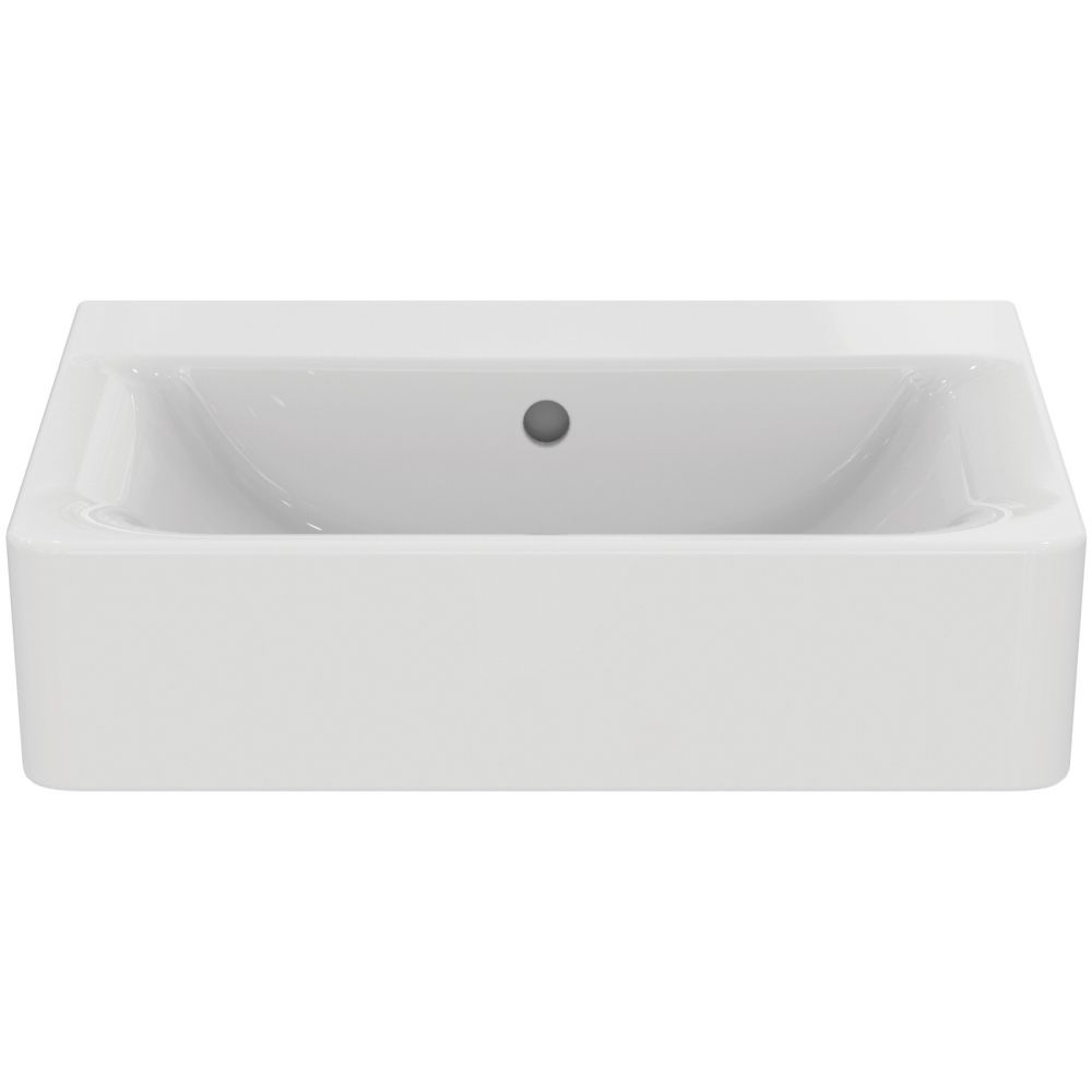 Lavoar suspendat alb 55 cm, dreptunghiular, cu preaplin, Ideal Standard Connect Cube [2]