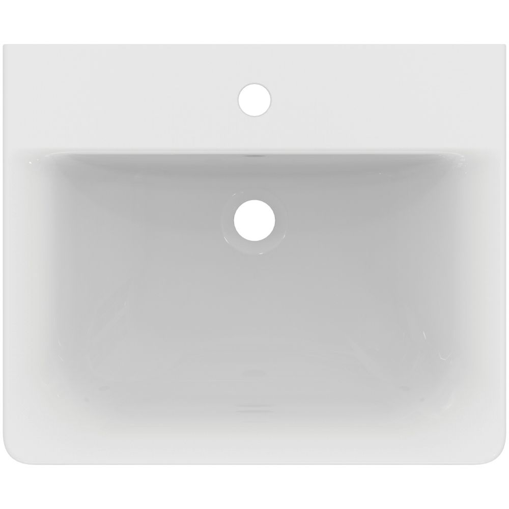 Lavoar suspendat alb 55 cm, dreptunghiular, orificiu baterie si preaplin, Ideal Standard Connect Cube [4]