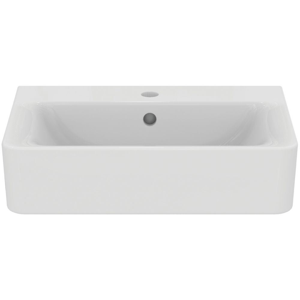 Lavoar suspendat alb 55 cm, orificiu baterie si preaplin, Ideal Standard Connect Space Cube [3]