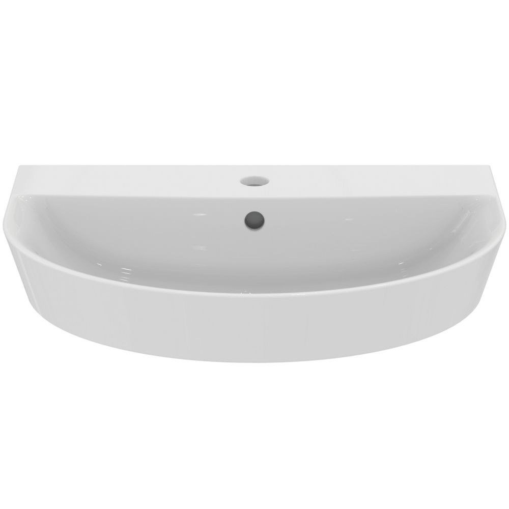 Lavoar suspendat alb 60 cm, asimetric, orificiu baterie si preaplin, Ideal Standard Connect Air [3]