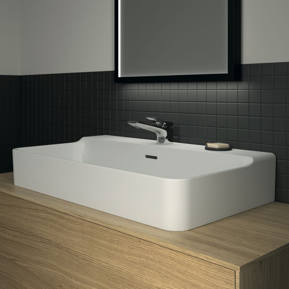 Lavoar suspendat alb 80 cm, dreptunghiular, cu preaplin, Ideal Standard Conca [6]