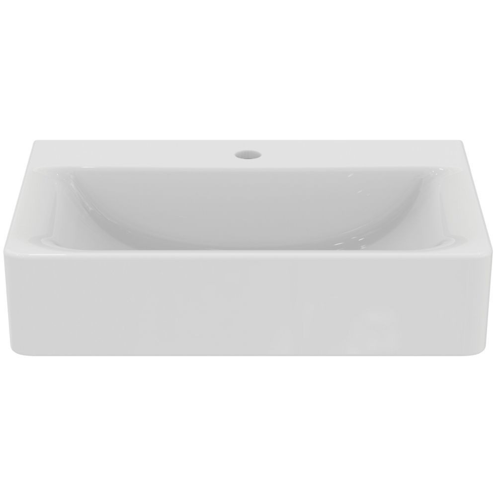Lavoar suspendat alb 60 cm, dreptunghiular, orificiu baterie, Ideal Standard Connect Cube [2]