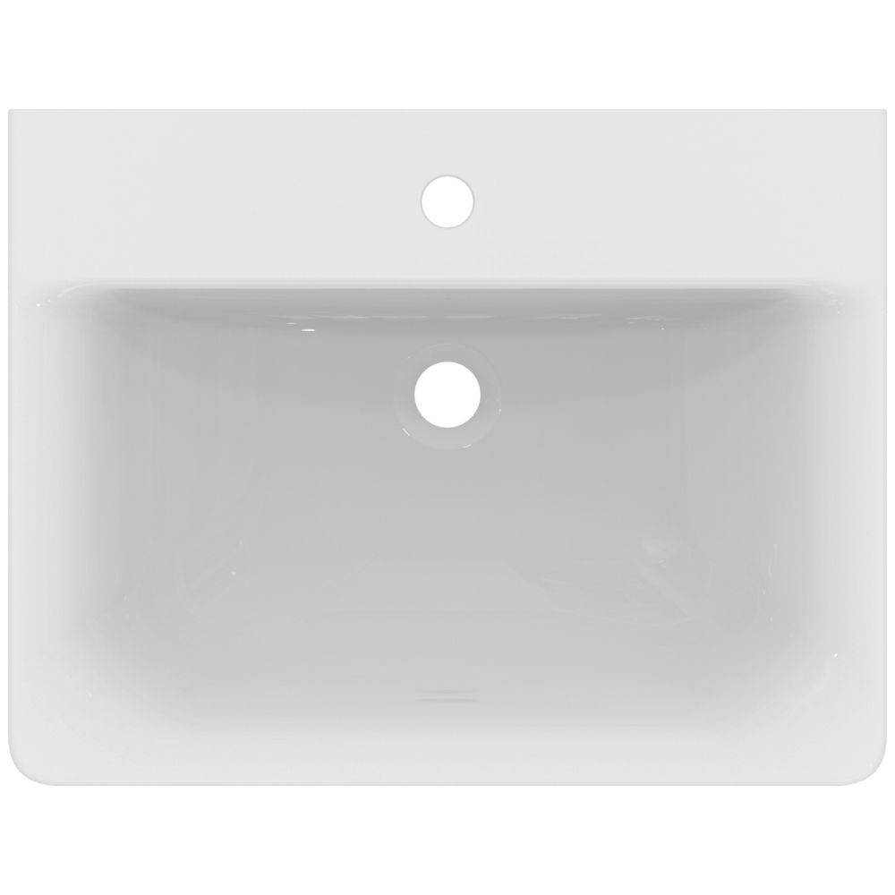 Lavoar suspendat alb 60 cm, dreptunghiular, orificiu baterie, Ideal Standard Connect Cube [3]