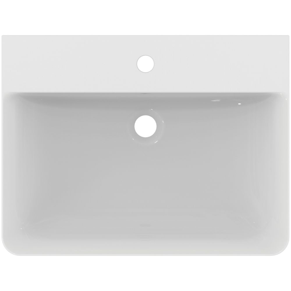 Lavoar suspendat alb 60 cm, dreptunghiular, orificiu baterie si preaplin, Ideal Standard Connect Air [4]