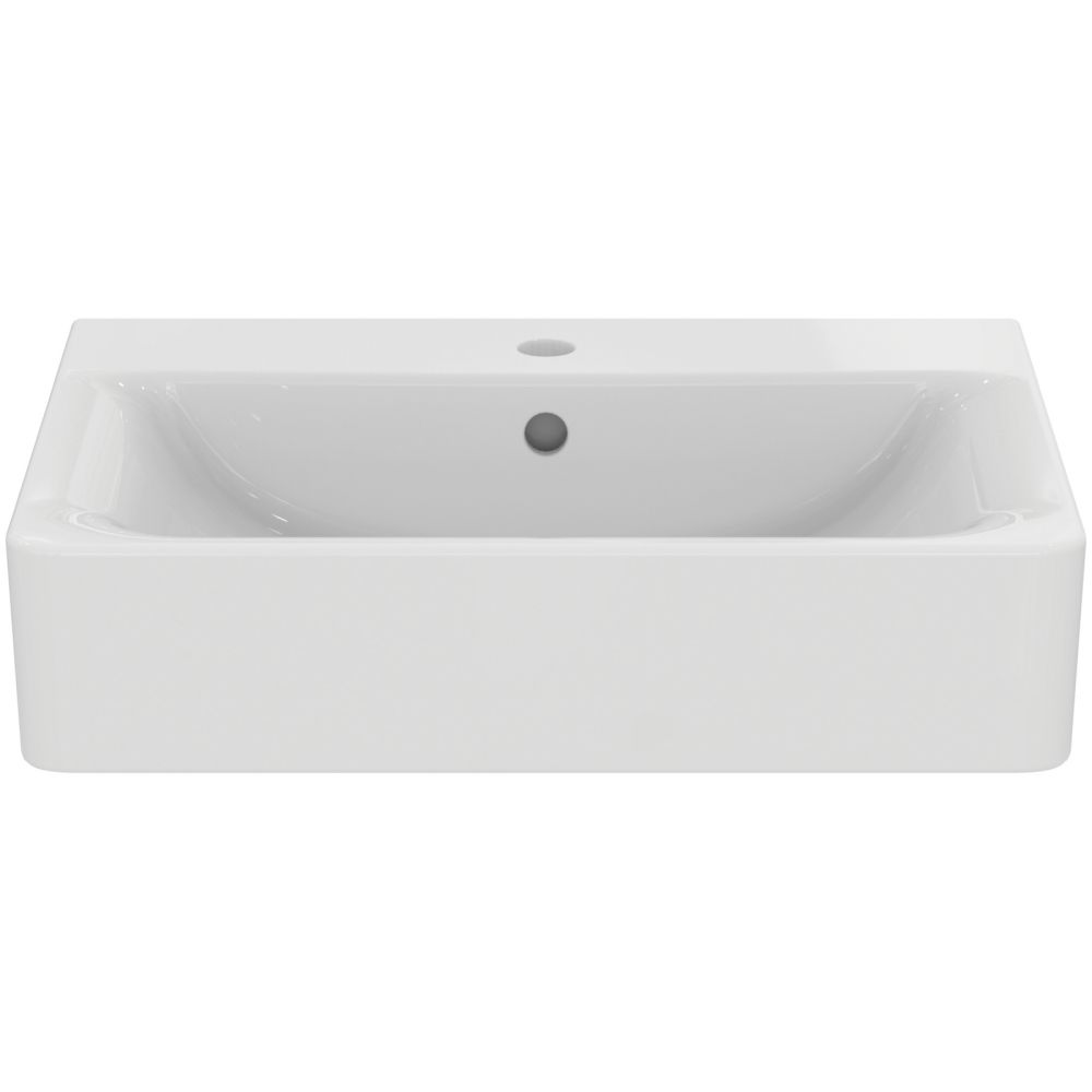 Lavoar suspendat alb 60 cm, dreptunghiular, orificiu baterie si preaplin, Ideal Standard Connect Cube [2]