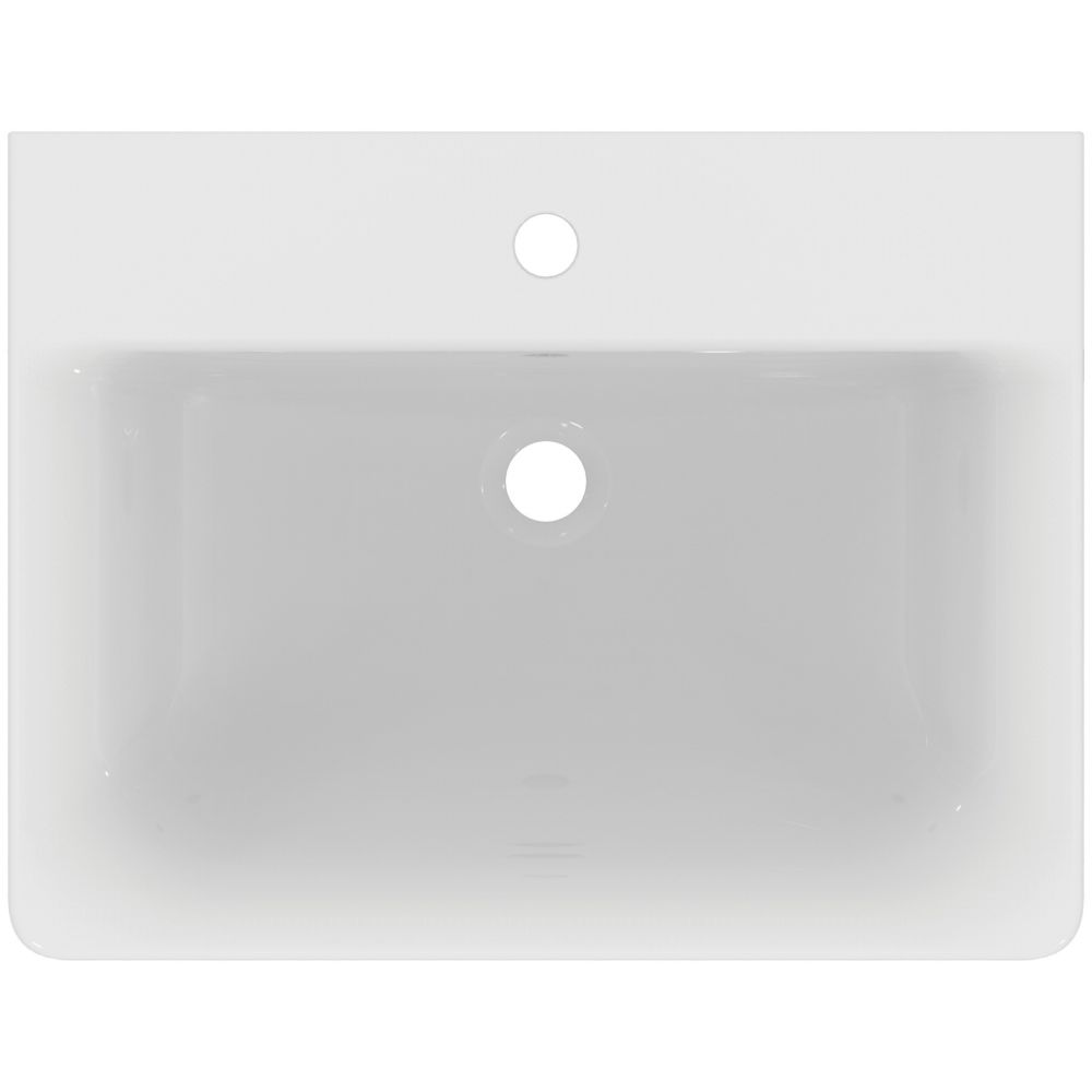 Lavoar suspendat alb 60 cm, dreptunghiular, orificiu baterie si preaplin, Ideal Standard Connect Cube [4]