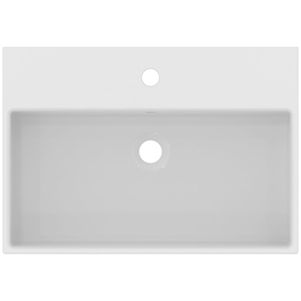 Lavoar suspendat alb 60 cm, dreptunghiular, orificiu baterie si preaplin, Ideal Standard Strada [5]