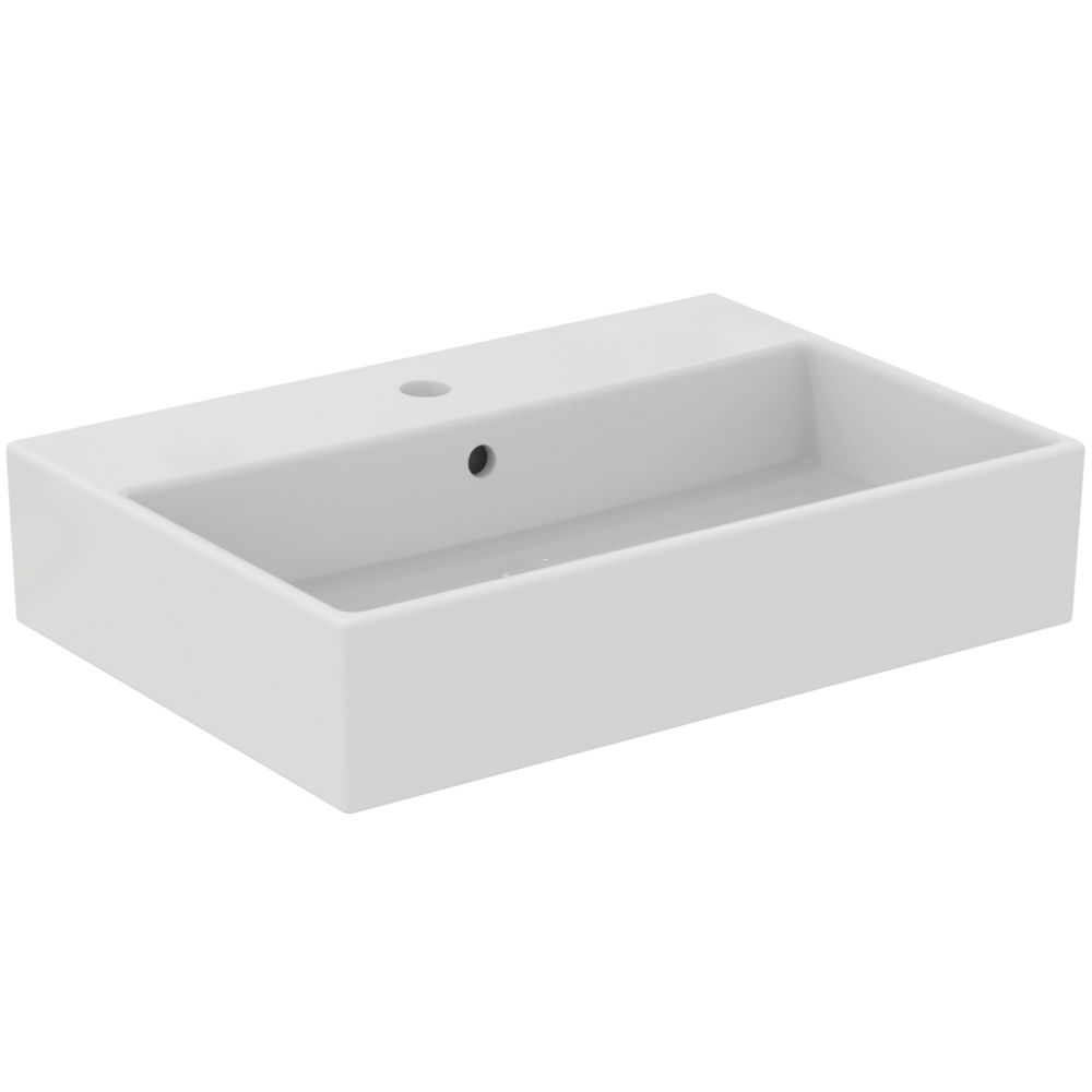 Lavoar suspendat alb 60 cm, dreptunghiular, orificiu baterie si preaplin, Ideal Standard Strada [2]