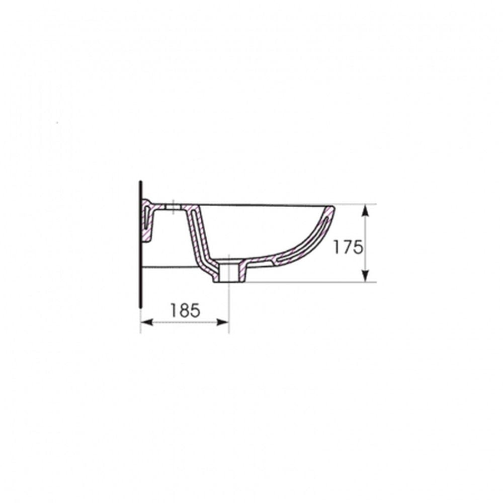 Lavoar suspendat alb 50 cm, asimetric, Cersanit President [4]