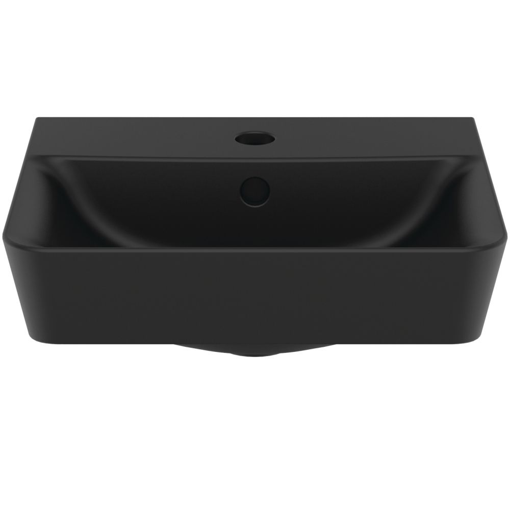Lavoar suspendat negru mat 40 cm, orificiu baterie si cu preaplin, Ideal Standard Connect Air [2]