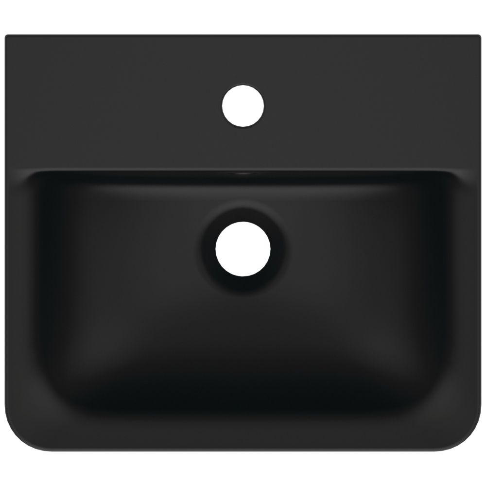 Lavoar suspendat negru mat 40 cm, orificiu baterie si cu preaplin, Ideal Standard Connect Air [4]