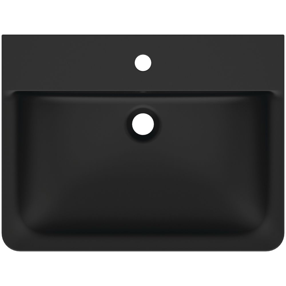 Lavoar suspendat negru mat 60 cm, orificiu baterie si cu preaplin, Ideal Standard Connect Air [3]