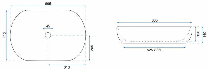 Lavoar pe blat cu efect de marmura, oval 61 cm, Rea Cleo [8]