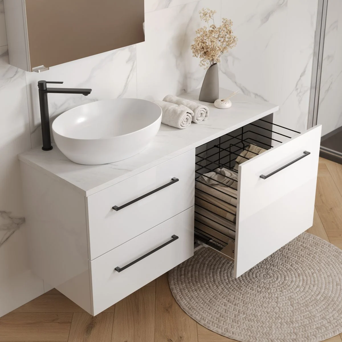 Maner mobilier baie, negru, 1 bucata, Cersanit Larga [2]