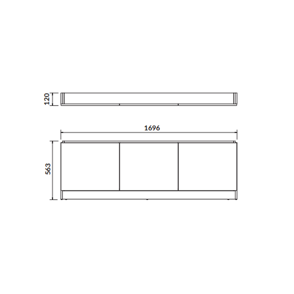 Masca frontala cada Cersanit Smart, 170 cm, cu depozitare, alb [2]